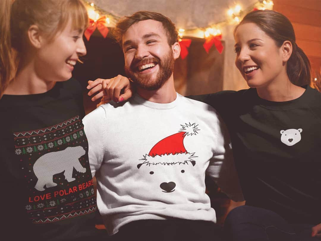 Polar Bearsのインスタグラム：「Happy Friday ! Never to early to get into the holiday spirit ! . Link in Bio . #savepolarbears #polarcouture #savethearctic #saveourseaice #polarbear #climatechange #casualfriday #globalwarming #sweatshirt #sustainability #holidaycheer #holidaycollection #sustainableliving #sustainablestyle #saveouroceans #arcticprotection #northpole #orsopolare #ourspolaire #monaco #cotedazur  #frenchriviera #casualchic #wildlifeprotection #wildlifeadventures #plasticfreeoceans」