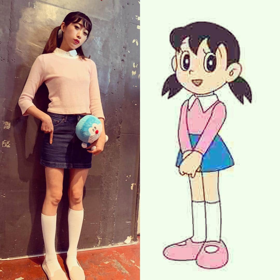 Miakaさんのインスタグラム写真 Miakainstagram 今年の ハロウィン ライブはしずかちゃんで ひまわりの約束 を歌いました W しずか ソロだと弱いからドラえもん持ってライブしたよw へそピしてる不良しずか W アニメ ドラえもん しずかちゃん 再現