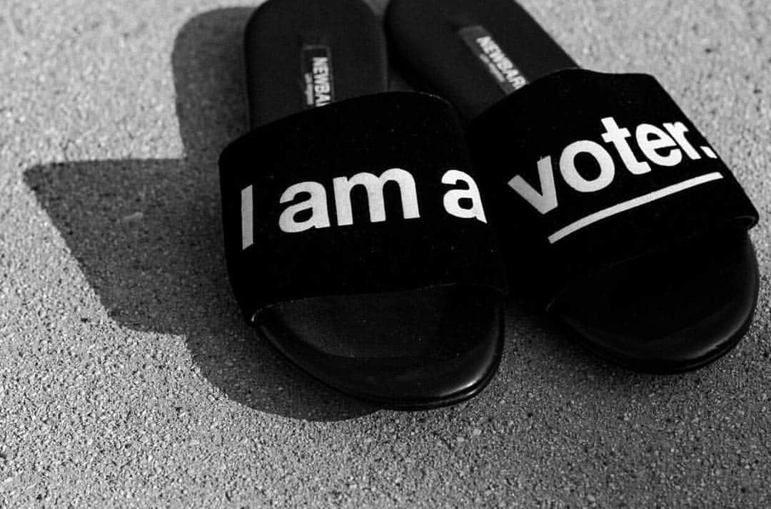 NewbarKのインスタグラム：「Tomorrow, slip into your sandals and be a voter. #iamavoter #vote #ivoted」