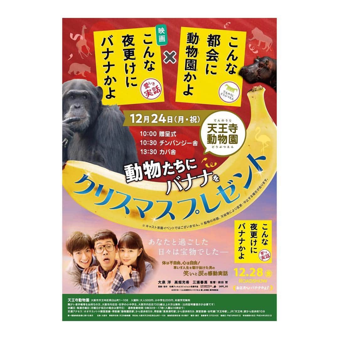 高畑充希さんのインスタグラム写真 - (高畑充希Instagram)「わたしの地元のセンス、、！笑  #こんな夜更けにバナナかよ  #動物たちにプレゼント🍌」12月2日 10時16分 - mitsuki_takahata