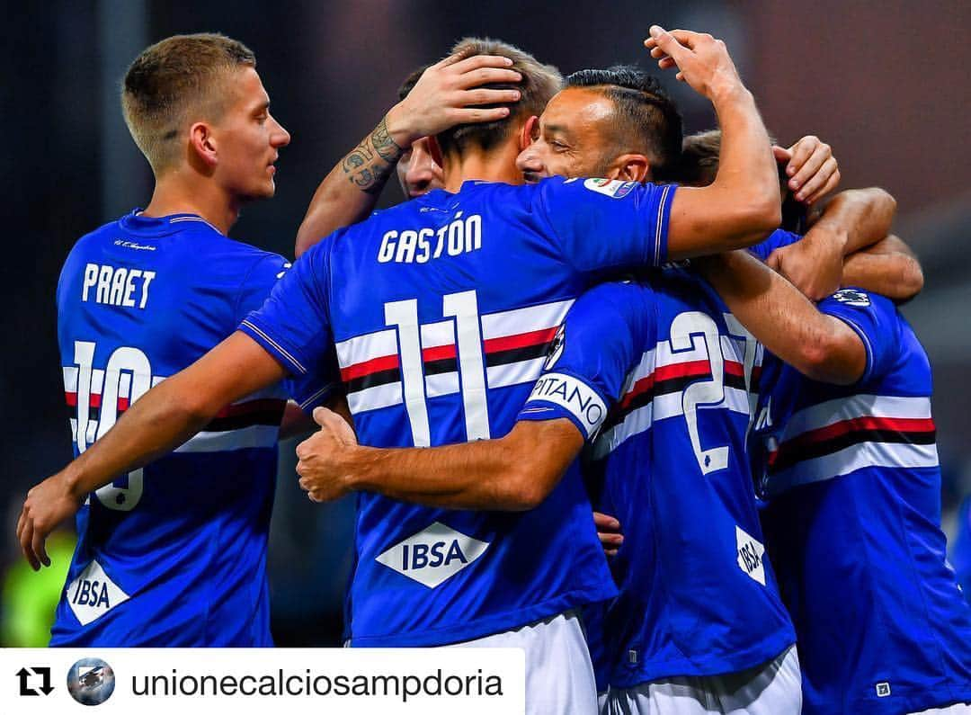 アンジェロ・パロンボのインスタグラム：「Vittoria importante... bravi ragazzi!! 💪🏻💪🏻 #sampdoria #vittoria #goodjob  #team #ap17 #sampbologna #stadioluigiferraris #3punti #welldone #forzasamp @unionecalciosampdoria」