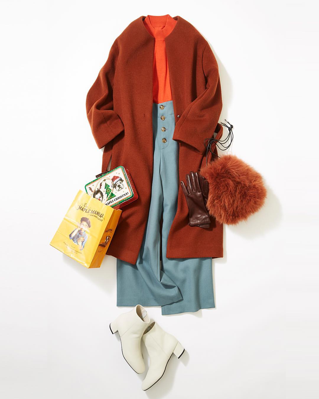 ルミネ公式のインスタグラム：「ブリックカラーで冬オフィスの人気者 #コート ¥46,000+TAX #ニット ¥16,000+TAX #パンツ ¥17,000+TAX #グローブ ¥14,000+TAX #バッグ ¥12,800+TAX #ブーツ ¥18,500+TAX ・ [ #LUMINEMAGAZINE ] #lumine #ルミネ #ルミネ北千住 #ビューティアンドユースユナイテッドアローズ #イエナ #ootd #outfit #fashion #coordinate #コーディネート #ファッション #デイリーコーデ #コーデ #フォロー #川上さやか http://magazine.lumine.ne.jp/?p=79452 ※商品の価格や取り扱い状況は撮影時点のもので、変更になることがあります。」