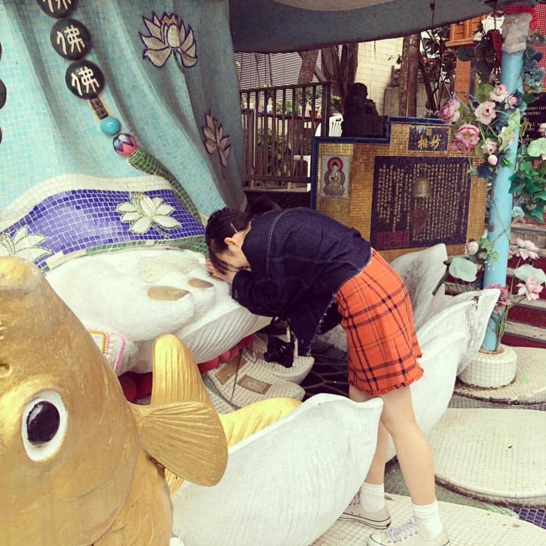 森七菜さんのインスタグラム写真 - (森七菜Instagram)「コインを投げて黄色の魚の口の中に入ると出世できるらしい〜  #もりななの結果は、、#見事的中！#出世できるかな？#楽しみだな〜😏#香港 #天后廟 #パワースポット #もりなな #森七菜」12月4日 13時15分 - morinana_official