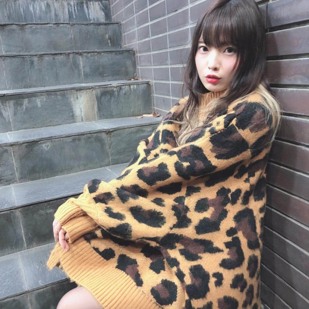 水無瀬ゆきさんのインスタグラム写真 - (水無瀬ゆきInstagram)「挑戦的なレオパード柄  #ヒョウ柄 #レオパード #ニット」12月4日 17時52分 - yukishan_m