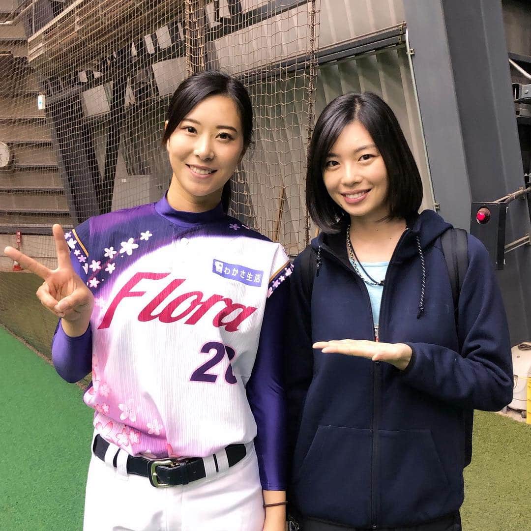 のインスタグラム：「、 みなみ選手の野球教室！ ユニフォーム姿が凛々しい♪ 、 #京都フローラ #女子プロ野球 #札幌シェールズ」