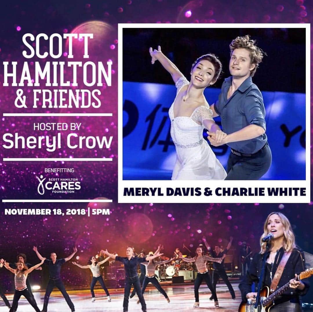 のインスタグラム：「‼️ @meryledavis and I will be performing in the *Scott Hamilton and Friends* show this Sunday at the @bridgestonearenaofficial ‼️ Tickets are available in the bio of @teamscottcares」