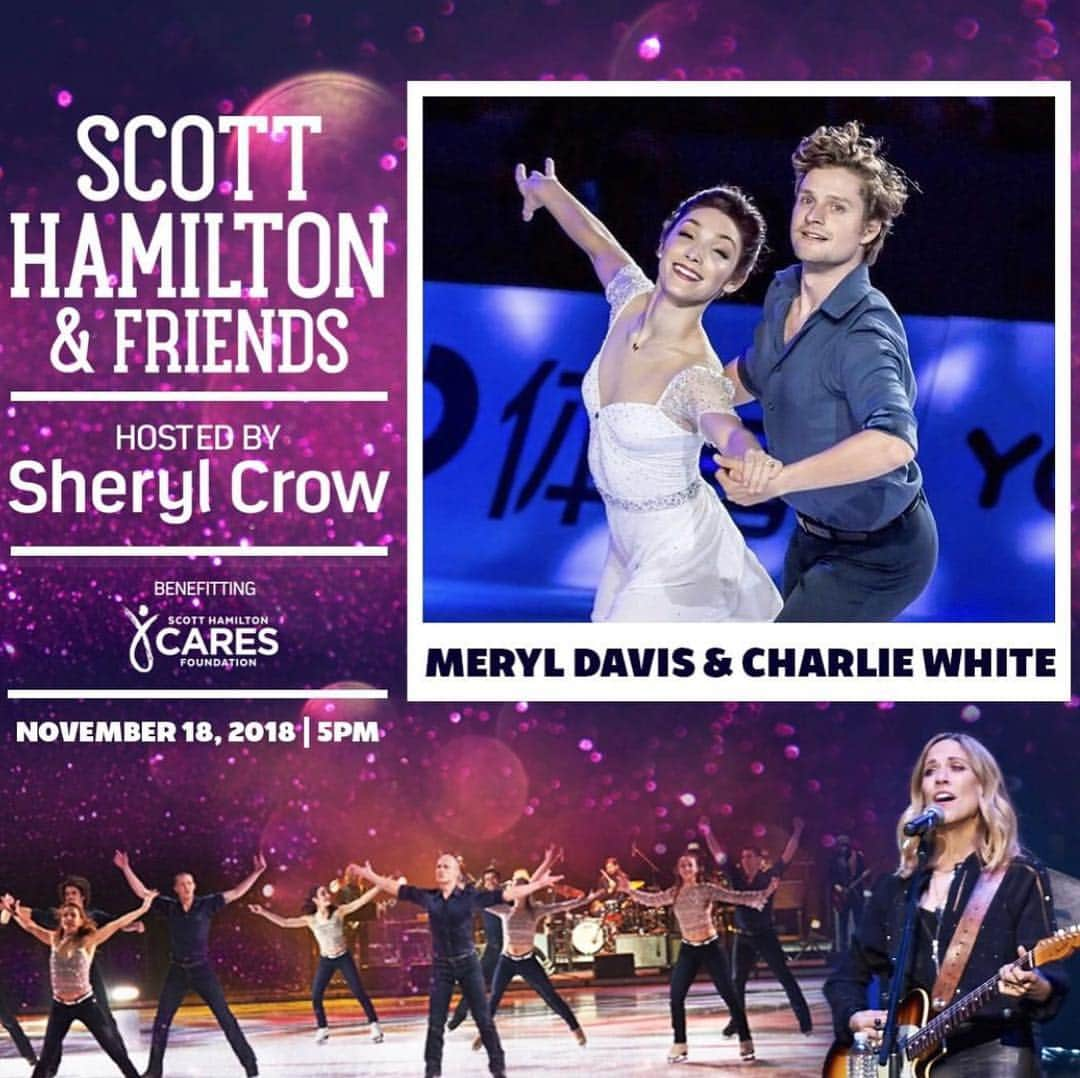 チャーリー・ホワイトのインスタグラム：「‼️ @meryledavis and I will be performing in the *Scott Hamilton and Friends* show this Sunday at the @bridgestonearenaofficial ‼️ Tickets are available in the bio of @teamscottcares」