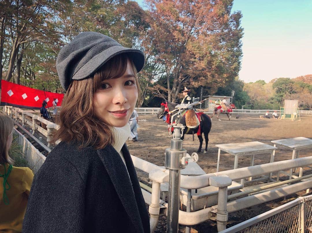 黒澤詩音のインスタグラム：「#流鏑馬 * #彗星 #源太産衣 #武田流流鏑馬 #武田流 #やぶさめ #神事 #馬 #横浜 #japan #horse #yabusame #umajo #アナウンサー」
