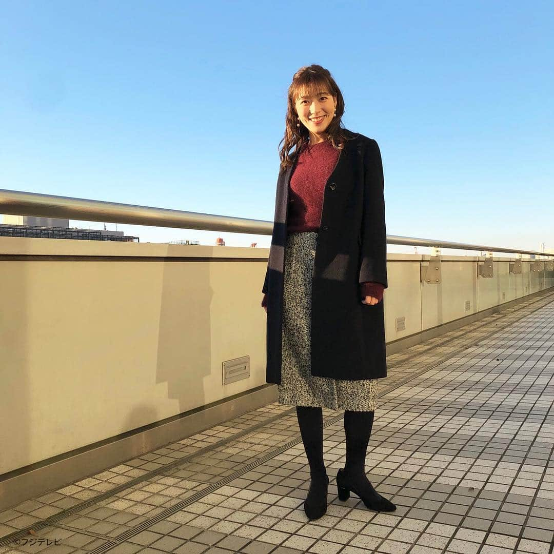 フジテレビ「めざましテレビ」さんのインスタグラム写真 - (フジテレビ「めざましテレビ」Instagram)「11月15日（木）きょう何着て行く？ ・ ファッション雑誌CanCamとコラボした お天気コーナー「きょう何着て行く？」 阿部華也子ちゃんの毎日のコーデを紹介♪ ・ 【きょうのコーデ】 ジャケット→#UNRELISH 1万3800円　 ニット→#アプワイザーリッシェ 1万1000円 スカート→#&.NOSTALGIA 4900円 靴→#DIANA 2万3500円 ・ 【コーデのポイント】 きょうはクラシックなコーデに挑戦✨ V字を組み合わせたようなヘリンボーン柄の スカートはタイトなシルエットとフロントの ボタンがレディ感を高めるのに一役買ってくれます☺️ ボルドーカラーのニットや黒コートを合わせて とことんエレガントに💄✨ ・ #めざましテレビ #きょう何着て行く？ #阿部華也子 #今日のコーデ#コーデ #CanCam #今日のファッション#ootd #きょう何着て行く？は月〜金朝6時22分ごろ放送！」11月16日 12時39分 - mezamashi.tv