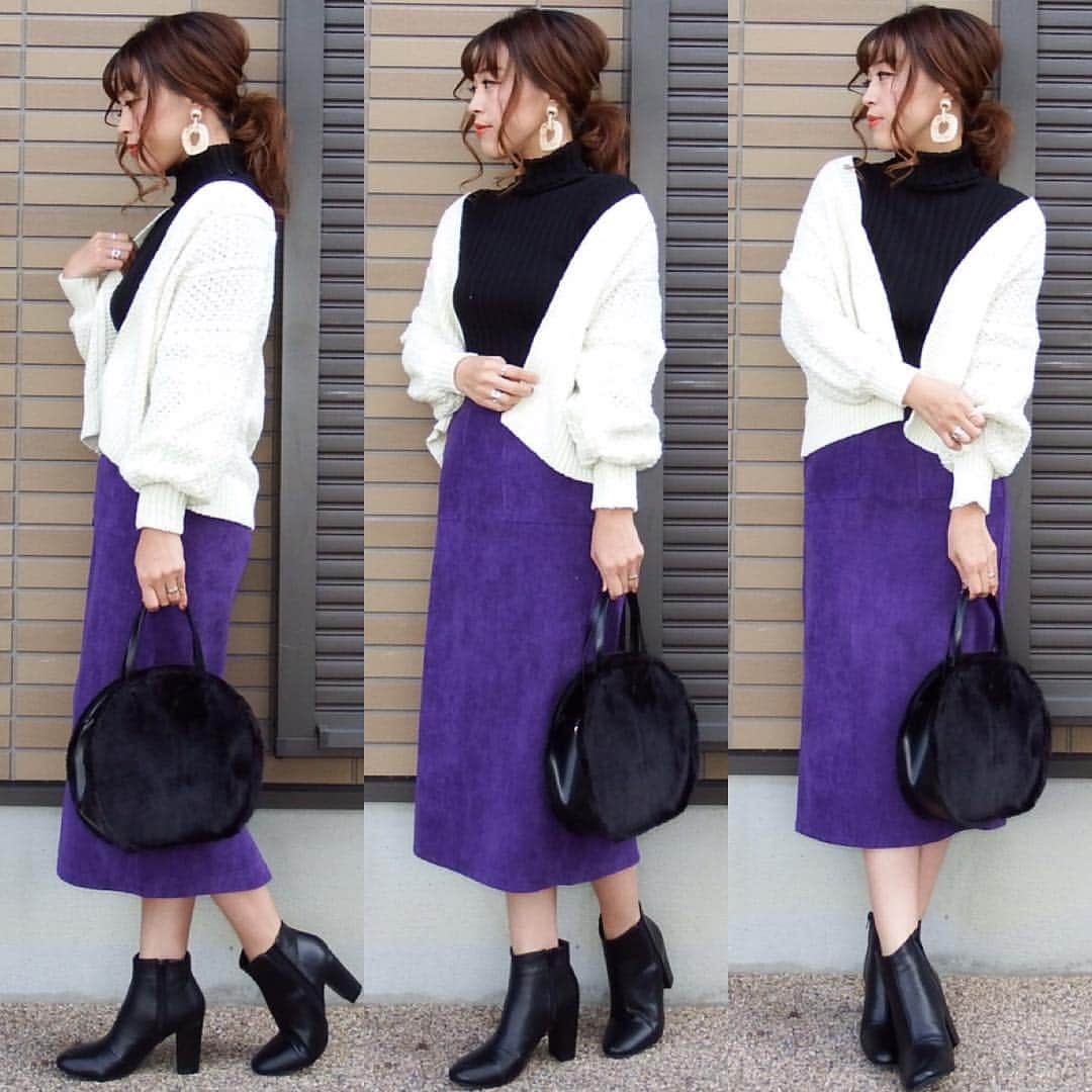 miho.a.nicoさんのインスタグラム写真 - (miho.a.nicoInstagram)「コーデの記録😊 ・ @fifth_store の#コーデュロイタイトロングスカート 💜 ・ トレンドのパープル💜💜💜 トレンドのコーデュロイ💜 しかもライン綺麗💜 しかも薄くない💜 ・ サイトを見たら40%オフクーポンが出てました❣️😆 ・ bottoms#fifthTL #fifth @fifth_store ・ ・ 左から⇨ tops#merlot @merlotcamp  bag#プグレ#airre @airre_london  shoes#converse @converse_jp  pierce# @florist_zozotown  ring#goldy @goldy_jp ・ ・ tops#フィットニットタートルトップス #fifthTL #fifth @fifth_store  shoes#GRL @grl_official  bag#editsheen @editsheen_store  pierce# @florist_zozotown  stole#reca @reca.yahoo ・ ・ ・ tops#fifthTL #fifth @fifth_store cardigan#ローゲージニットカーディガン#fifthTL #fifth @fifth_store shoes#GRL @grl_official  bag#u#macherecosette @macherecosette  pierce# @ruriiro.16 ・ ・ ・ tops#nikoand @nikoand_official  shoes#nike @nike  bag# @joliechambre  pierce# @florist_zozotown ・ ・ ・ #cordinate #outfit#instafashion #プチプラコーデ#コーデ#コーディネート#ファッション#コーデュロイ」11月17日 0時15分 - miho.a.nico