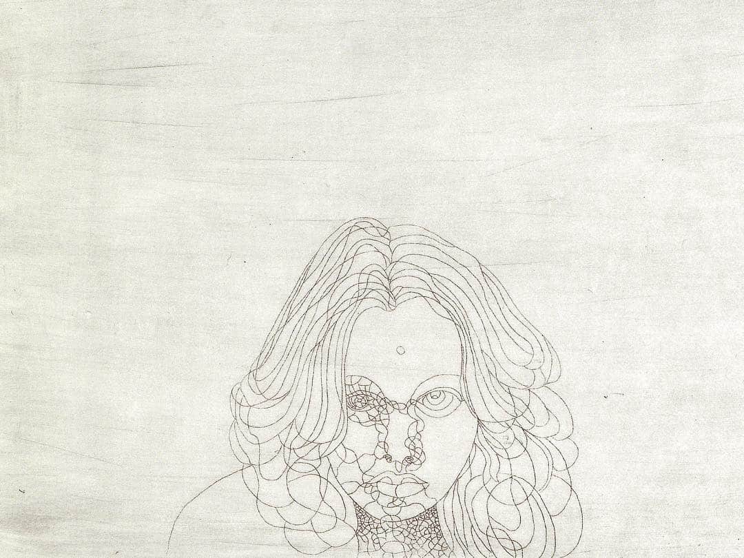 城景都のインスタグラム：「Title 【 思考 Thought 】 1977 Etching  #veinsofaleaf #skeltonleaf  #etching #contemporary #paper #print #70sart #drawing #japaneseart #minimalism #japonismes #allhandwork #keitojoh」