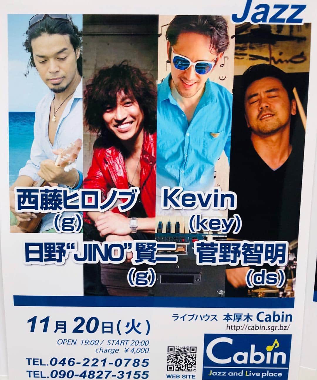 日野賢二さんのインスタグラム写真 - (日野賢二Instagram)「Tonight@Cabin Hironobu Saito’s Tour Final w/Tomo,Kev!」11月20日 18時06分 - jinobass