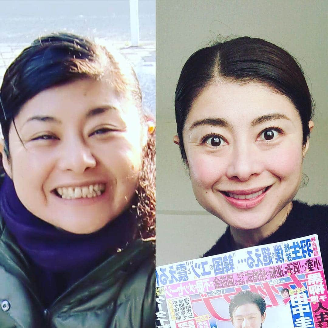 間々田佳子さんのインスタグラム写真 - (間々田佳子Instagram)「表情に関する仕事も よくいただくようになってきました✨  今日は笑顔の取材が入ったので あらためて 自分の昔の笑顔と現在の笑顔を比べてみたら…  驚き…😳 V字上げをやってて良かった… 皆さんのやる気になればと…  笑顔の作り方を変えれば 肉や脂肪のつき方も変わります✨  ちなみに昔のほうが痩せていました…  #笑顔は修正できる #笑顔で #自分を表情しよう #表情トレーナー #間々田佳子 #笑顔に自信を持ちましょう #印象アップに  #V字上げ #ロート製薬 #肌ラボ極潤リフトゲル #整形並み」11月20日 19時42分 - yoshiko.mamada