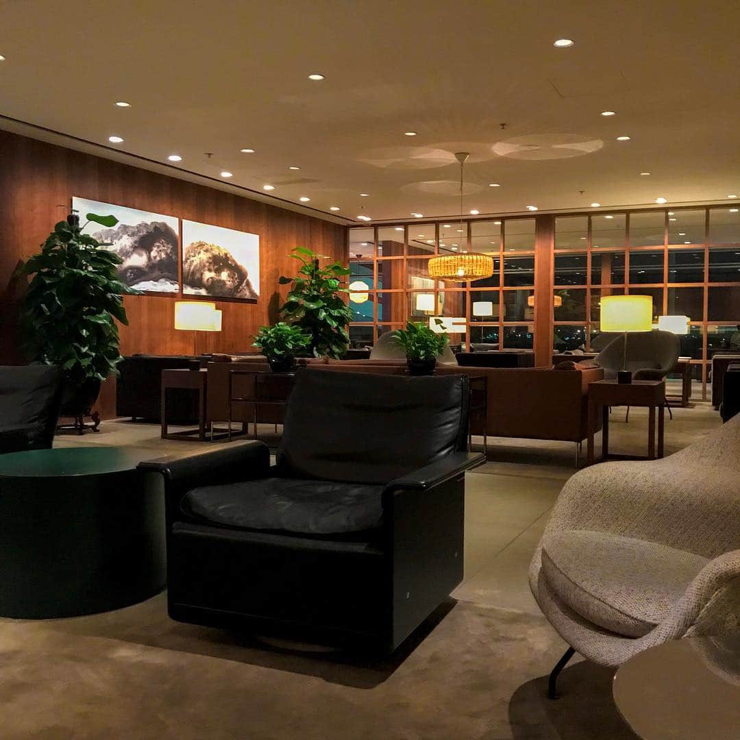 栗田あづみのインスタグラム：「今宵もまたまたフライトです。 . 忙しい旅の合間に嬉しいのがエアラインラウンジ。 . キャセイパシフィックのお膝元 香港のラウンジはゆったりゴージャス。 . #luxurytravel #travel #luxuryhotel #hotel #vacation #luxurydestination #luxtination #architecture #design #interior #cx #cathaypacific #lounge #airport  #旅 #ラグジュアリー #ホテル #高級ホテル #バケーション #個人旅行 #建築 #インテリア #デザイン #キャセイパシフィック #空港 #ラウンジ」