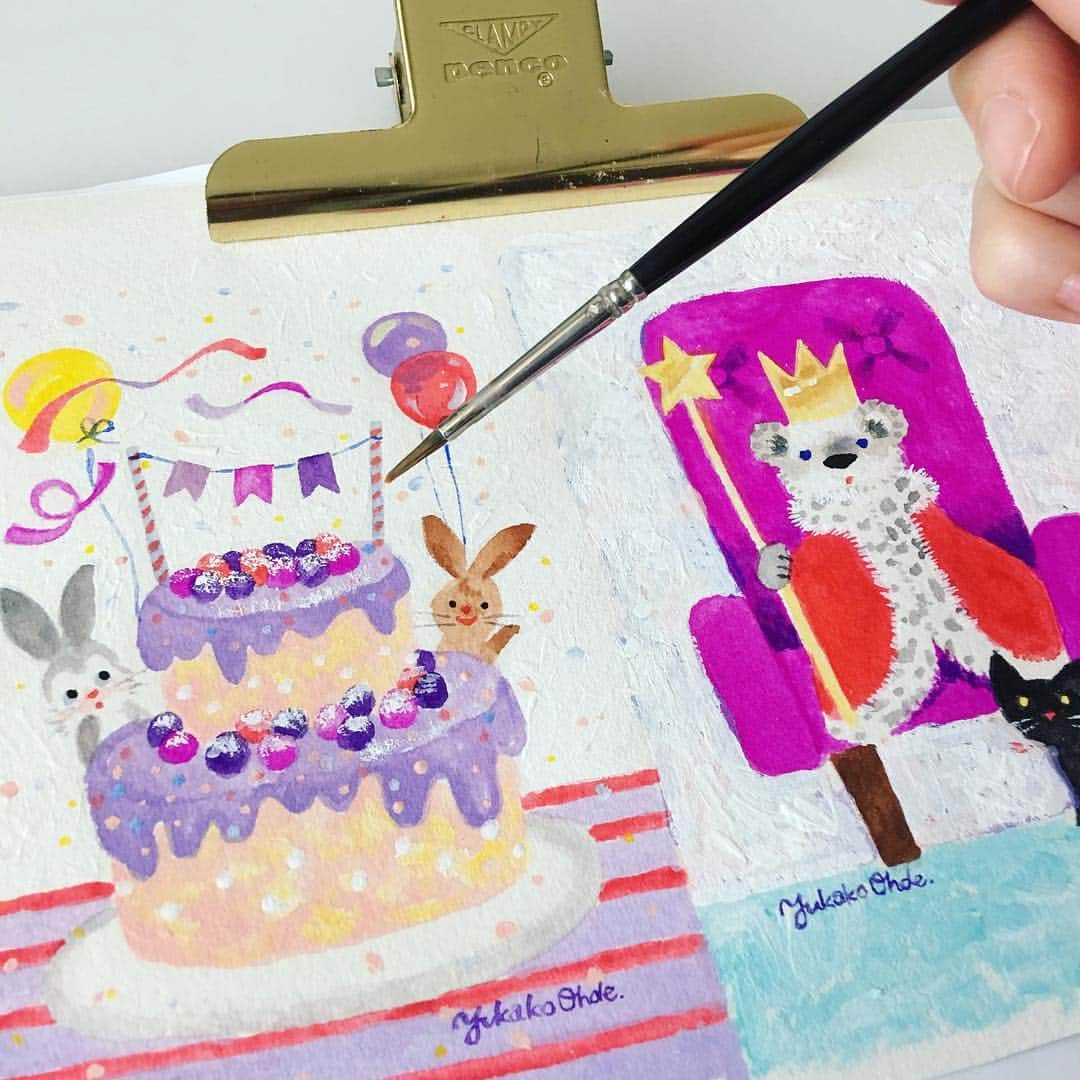 のインスタグラム：「L判原画、せっせと描いてます🎨」