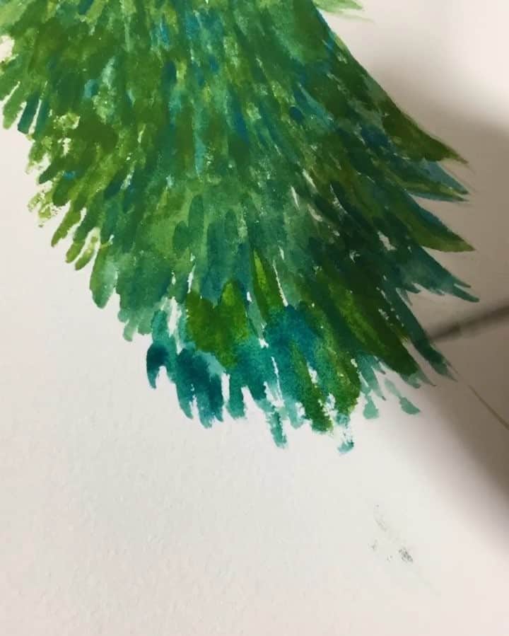 のインスタグラム：「🌲🌲葉っぱを書くだけのメイキングです。」