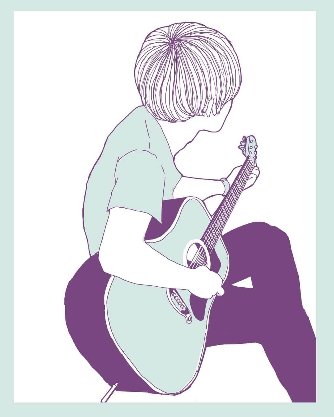 フクザワさんのインスタグラム写真 - (フクザワInstagram)「すぐ飽きてすぐ好きになってすぐ飽きる。まー1秒でも好きだったならいいな #illustration #イラスト#絵 #guitar」11月22日 23時54分 - fuku_zawa