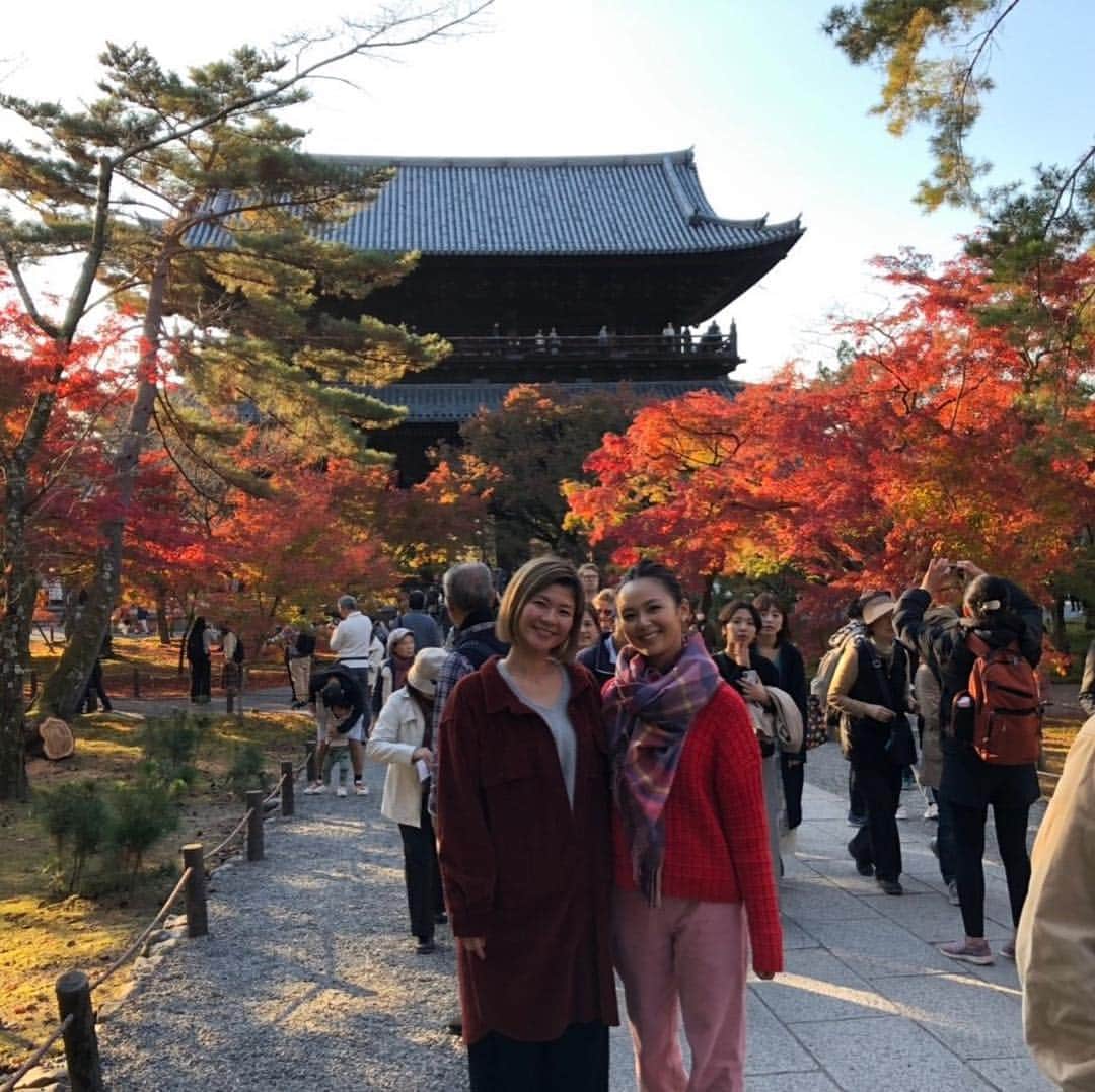 白石みきさんのインスタグラム写真 - (白石みきInstagram)「そうだ京都 、行こう。 と突然思いたち計画した京都旅行。 最高に楽しかった。 詳しくはFRaUのブログに書きます❣️ ・ ・ ・ #そうだ京都行こう #京都 #travel #kyoto #紅葉 #最後の写真#おでこに紅葉#新しい紅葉の楽しみ方w#彼に感謝#家族に感謝 #友に感謝 #竹内由香里#大好き」11月24日 17時47分 - miki_shiraishi1115