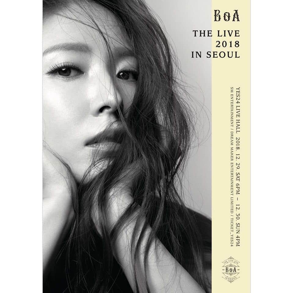 BoAのインスタグラム：「BoA the live 2018 in seoul 12월 29,30 ❤️」