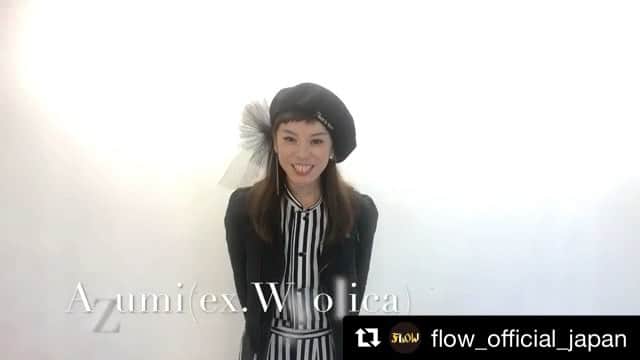 azumiのインスタグラム：「「陽だまり feat. azumi  from wyolica」という曲で共作共演したFLOWが15周年‼️おめでとう‼️新曲「ONENESS」も武道館ライブ決定も素晴らし過ぎです😊今日は陽だまり聴こうっと！ あ、MVチラリ映ってます👀  #Repost @flow_official_japan with @get_repost ・・・ 【FLOW🎙 #祝15周年コメント⑦】 FLOWと親交のある様々なアーティストの皆様から、10年ぶりの武道館公演と15周年を祝してコメントが続々到着中！ 📢本日はazumiさん @xx_azumi_xx から！🗯 #FLOW武道館 チケット発売中 flow-official.jp/cam/2019budoukan/ #azumi  #wyolica」