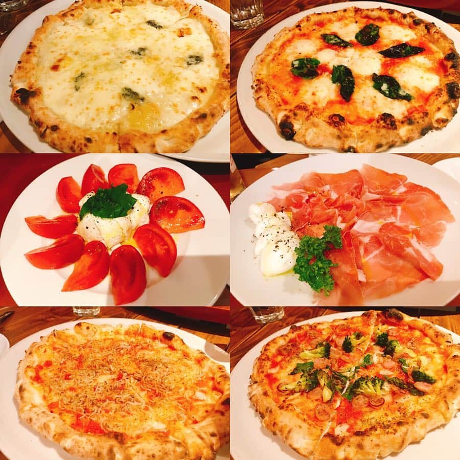 赤谷奈緒子のインスタグラム：「昨夜は、いつもの5人で #ジャルディーノsavoy へ ♡ 人数多いとたくさんピザ食べれるから嬉しいな💕 前菜も美味しかった♡ みんなとまったりご飯出来て元気もらいました☺️💕 今日は撮影早く終わったので夜はゆっくりお家ご飯😊 ぐっすり寝れそうです♡」