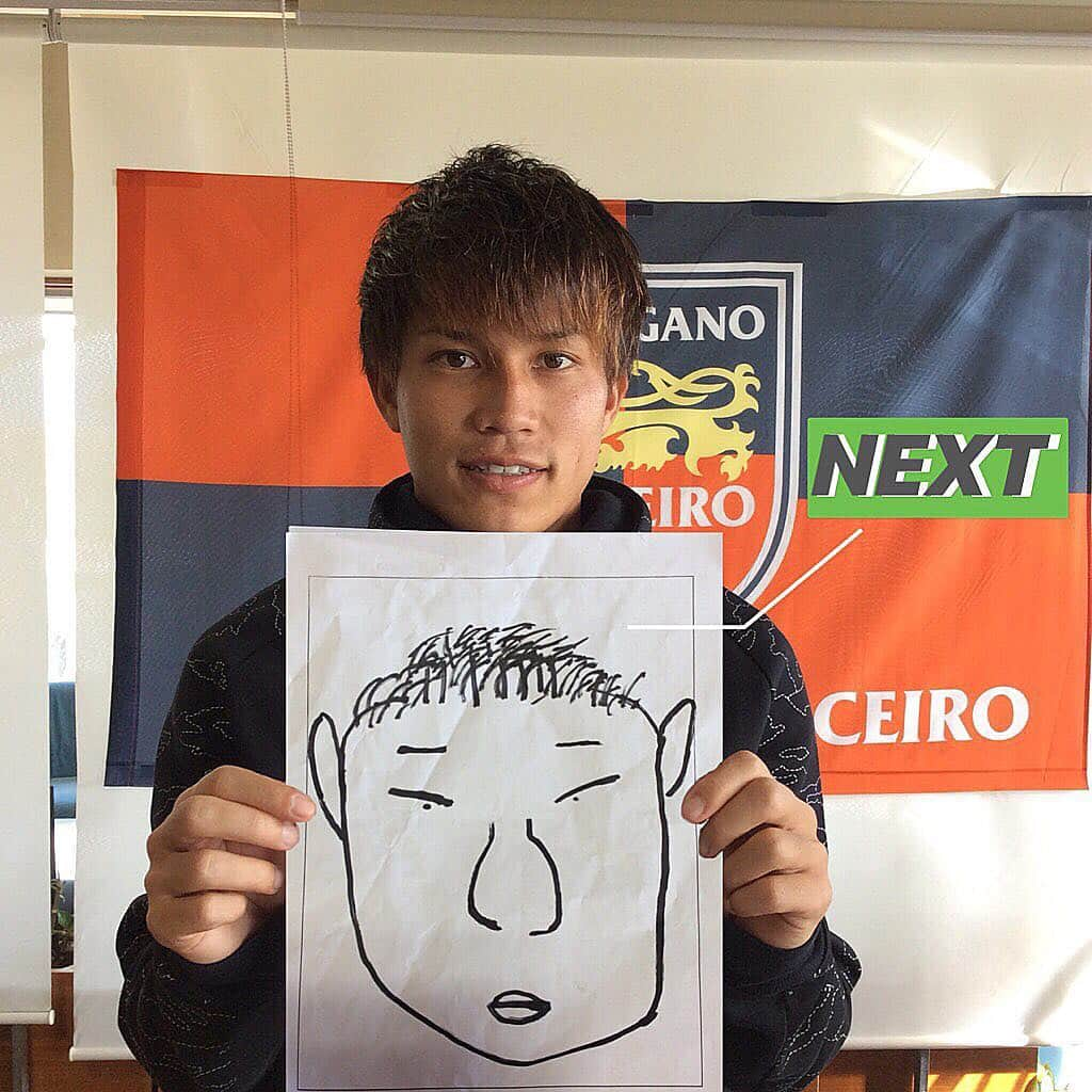 AC長野パルセイロのインスタグラム：「. 次回のインタビュー動画の方は、この似顔絵を描いた選手です！！✨ 皆さんお楽しみに☺️💭 ． #長野パルセイロ#⚽️ #選手#似顔絵」