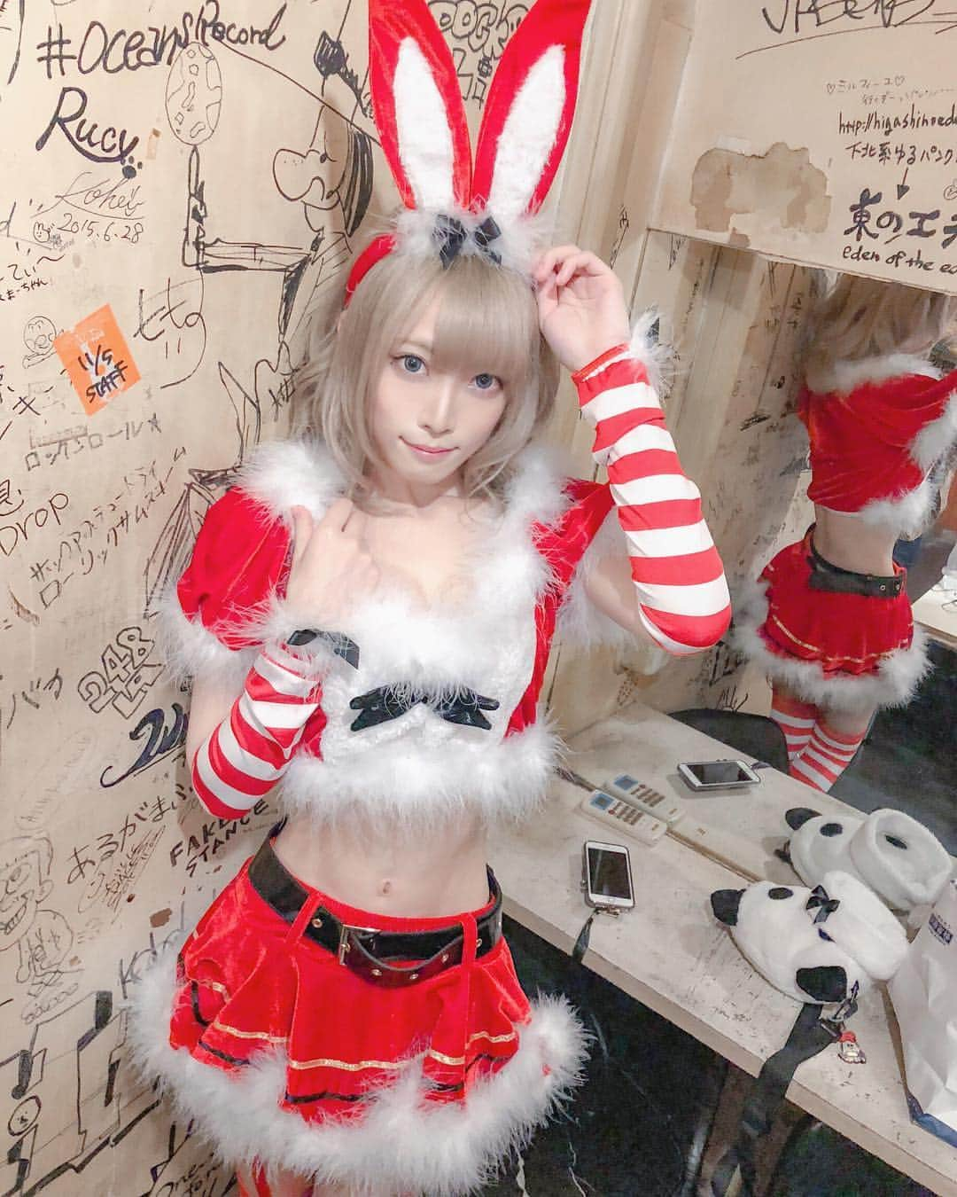 山吹りょうさんのインスタグラム写真 - (山吹りょうInstagram)「#クリスマスイブ #サンタ #サンタコス #コスプレ #christmas #うさぎ #うさ耳 #cosplay」12月26日 17時00分 - ry01204