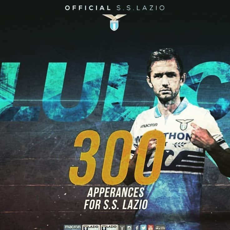 セナド・ルリッチのインスタグラム：「3️⃣0️⃣0️⃣ Presenze con l‘aquila 🦅 sul Cuore!! Forza Lazio ⚪️🔵」