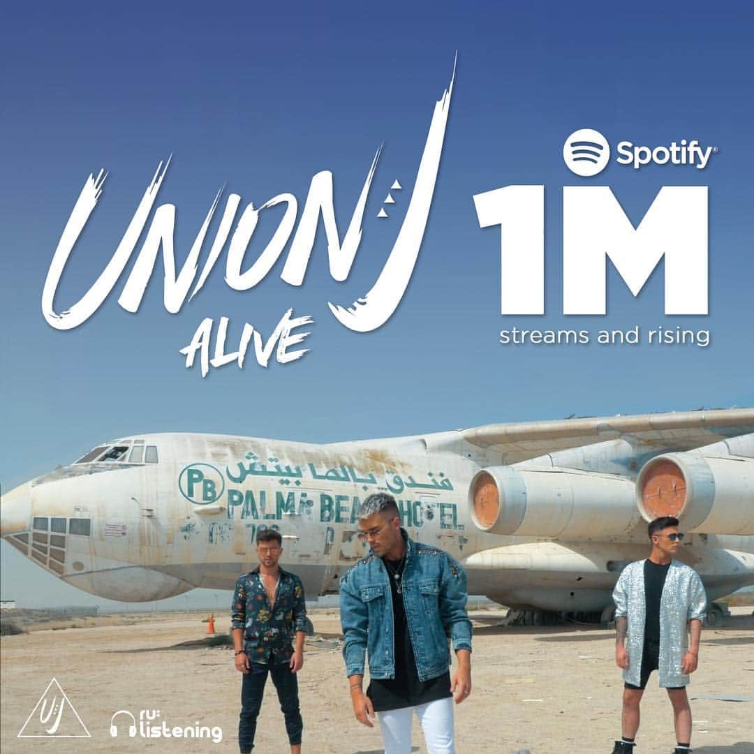 Union Jのインスタグラム：「#Alive now has over 1 MILLION streams on @Spotify alone! You guys are so AMAZING… but have you heard our new single, #Paralysed? We'd love to know what you think (link in the bio). #unionj #newmusicalert #unionjworld @unionjworld」