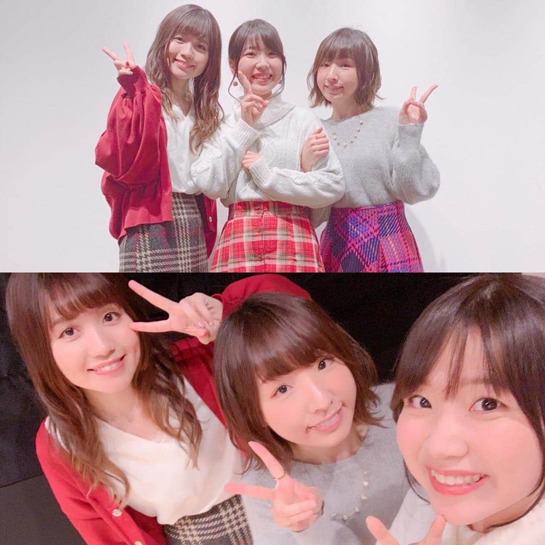 のインスタグラム：「#リリスパ  上映会でしたん！ 最近制服着まくっていたので久々の私服衣装〜！ お気に入りのチェックスカート着ていったら3人ともチェックだった！！笑 気が合う同級生トリオです♡  #おのれタカヒロ」