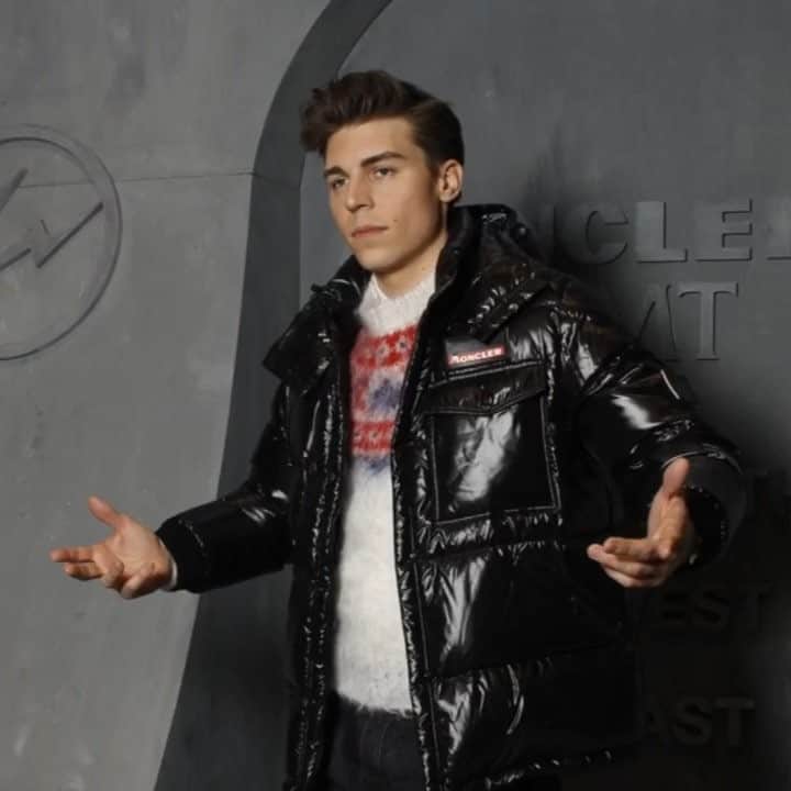 ノーラン・ジェラード・ファンクのインスタグラム：「Who wants to borrow my jacket? @moncler🏂❄️ #monclerfragment #sweaterweather #babyitscoldoutside #winterwonderland #hogwarts」