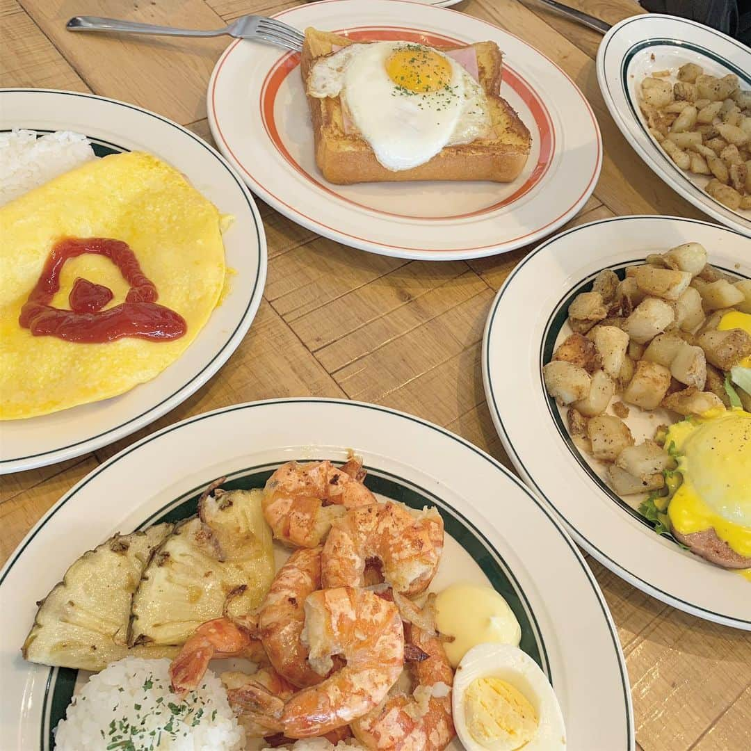 大場美奈さんのインスタグラム写真 - (大場美奈Instagram)「🍳 テラハのアロハ編の影響でずっと食べたかったの。 テラスで食べたかったけど寒いから諦めた。 ハワイ行きたいな〜 #eggsnthings #テラスハウス」12月10日 18時17分 - obamina__43