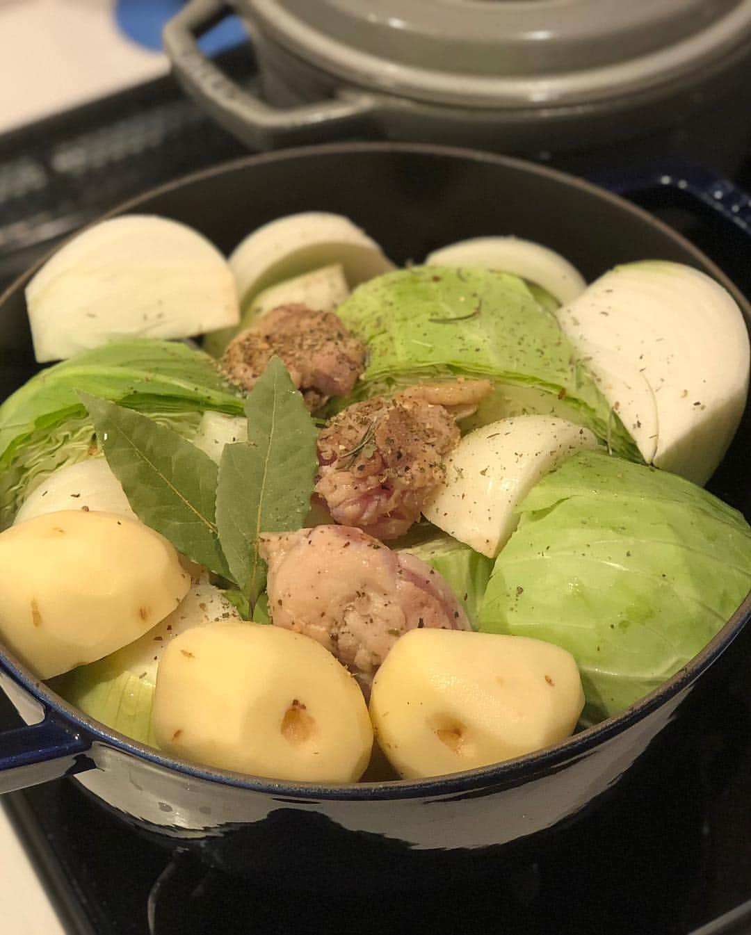 奈保さんのインスタグラム写真 - (奈保Instagram)「妊娠中の食事🍽 . 最近は特に食物繊維を意識して摂るようにしてます😊 あとは減塩と脂質、果物は食べるタイミングに 気をつけてるかな。 夜は簡単に出来る煮込み料理系が多いかも😚 悪阻でご飯食べれない時や、 胃が圧迫されて量を食べれない時なんかには コールドプレスジュースがおすすめです♫ . . 今週か来週には陣痛くるかなー😽♡ . #臨月#妊娠中の食事#妊娠中の体重管理#体重管理にくるしむ妊婦#陣痛待ち#samz#コールドプレスジュース#野菜#減塩#ジュースクレンズ#staub#ストウブ#ストウブ料理#無水料理#ヘルシー料理#サラダ#妊婦#妊娠中#栄養士#手作りご飯#おでん#肉じゃが#おうちごはん」12月10日 19時24分 - naho.0422