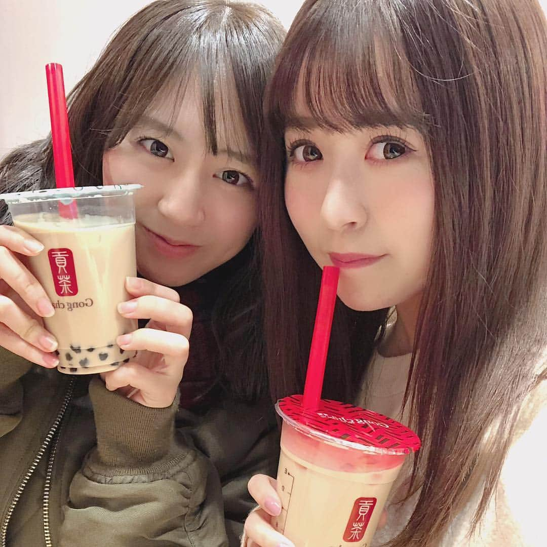 冨吉明日香さんのインスタグラム写真 - (冨吉明日香Instagram)「. 貢茶 (@gongcha_japan ) 🤤💭 . 最近福岡にできてやっと行けた☺︎ 飲み物のなかでミルクティーが いちばんすき。りこちゃんありがとう〜。 . . #貢茶 #ゴンチャ #gongcha #タピオカ」12月10日 20時59分 - tomiyoshi_920