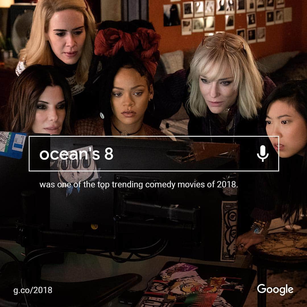Ocean’s 8のインスタグラム：「Time to celebr8. #Oceans8 is a top trending comedy movie of 2018. #YearInSearch」