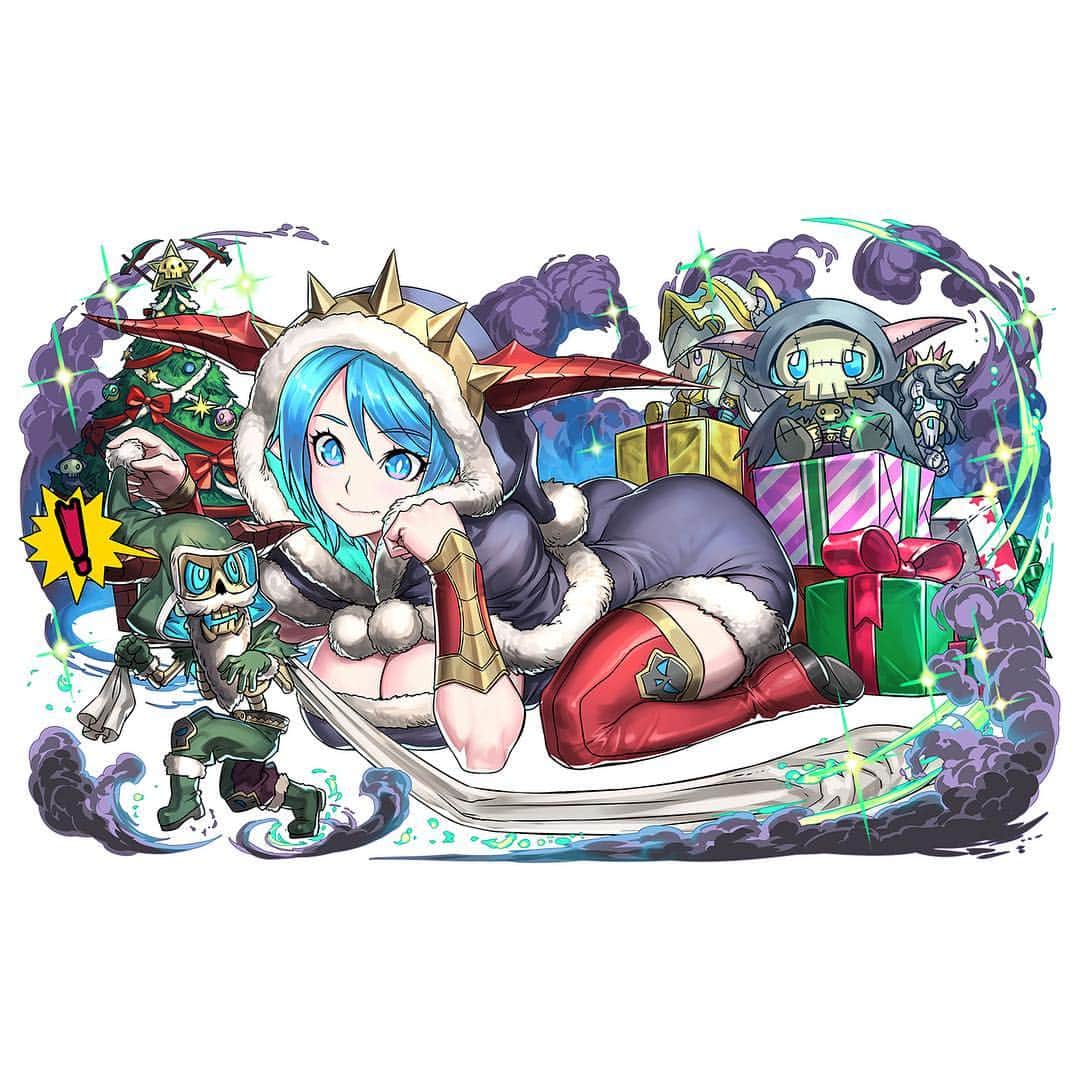 パズル＆ドラゴンズのインスタグラム：「近日登場するクリスマスモンスターのイラストを公開！ Here's a preview of the new Christmas-themed monsters, coming soon! #パズドラ #公式 #イトウヨウイチ #池屋 #NINNIN #緑川美帆 #PAD #PuzzleAndDragons #Official #puzzle #dragon #YoichiIto #Ikeya #퍼즐앤드래곤 #퍼드」