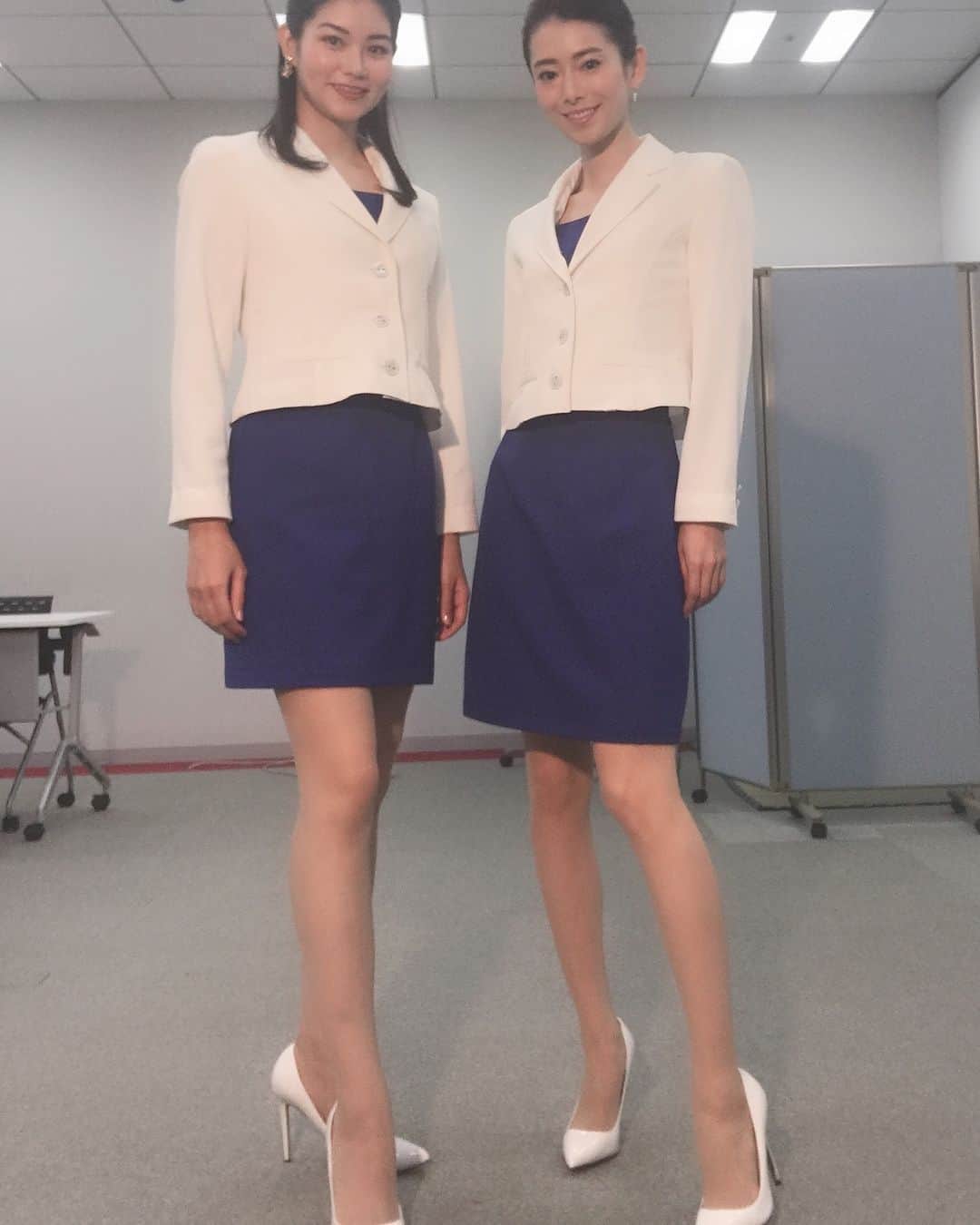 大塚莉奈のインスタグラム：「#日本作詞大賞 #bsテレ東 #番組 #ヘアメイク #hairmake #makeup #スーツ #suit #suitstyle #丸尾歩 さんと #instagood」