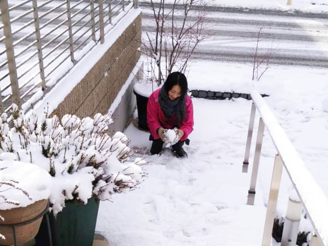 加藤沙知さんのインスタグラム写真 - (加藤沙知Instagram)「雪遊び。  久しぶりに雪だるまを作ってみました。  完成と思ったら、 母から帽子とマフラーが手渡されました！  童心にかえる年末です。笑  #雪だるま #雪 #snow #実家 #群馬県 に #帰省」12月30日 10時56分 - mrt.kato