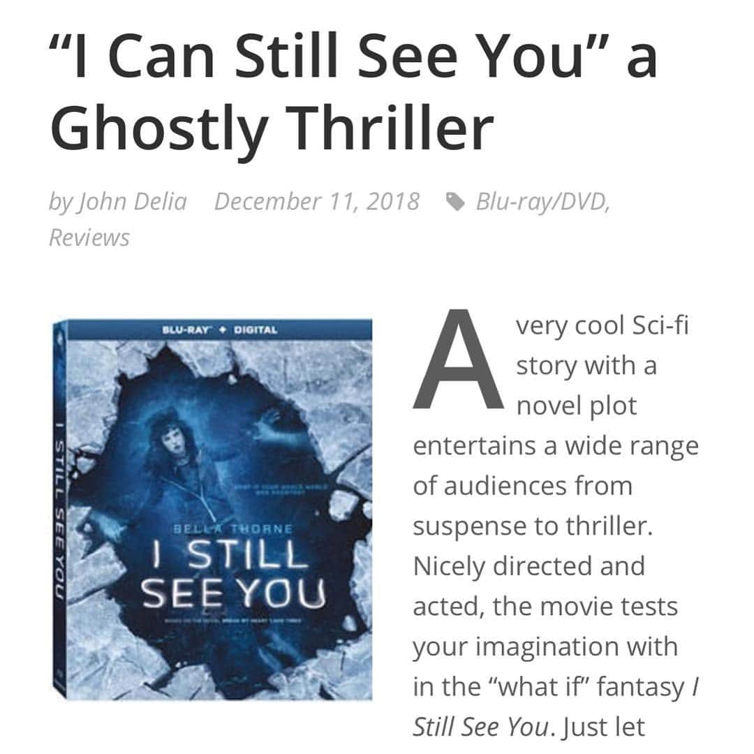 スコット・スピアのインスタグラム：「Really cool Blu-Ray review by Aced Magazine! Thanks guys!!!#istillseeyoumovie #gratitude」