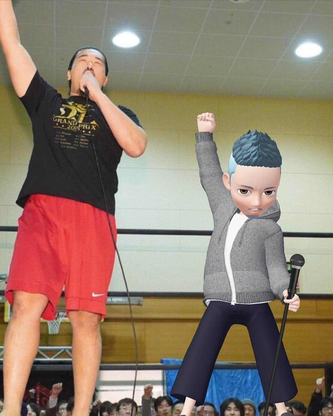 大石真翔のインスタグラム：「カッとなってつい。 今は反省している。 #zepeto #ddtpro」