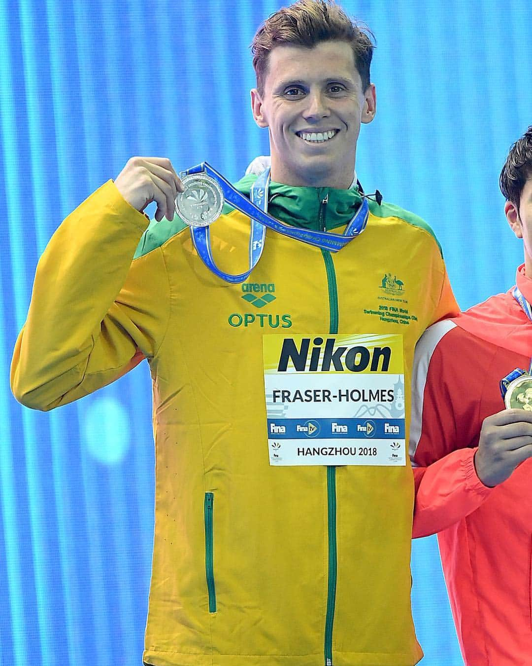 トーマス・フレイザー・ホルムズのインスタグラム：「Incredible feeling to be back on the international podium 🥈, Thank you everyone for your support! One more day of racing. Let’s go Aussie! #hangzhou」