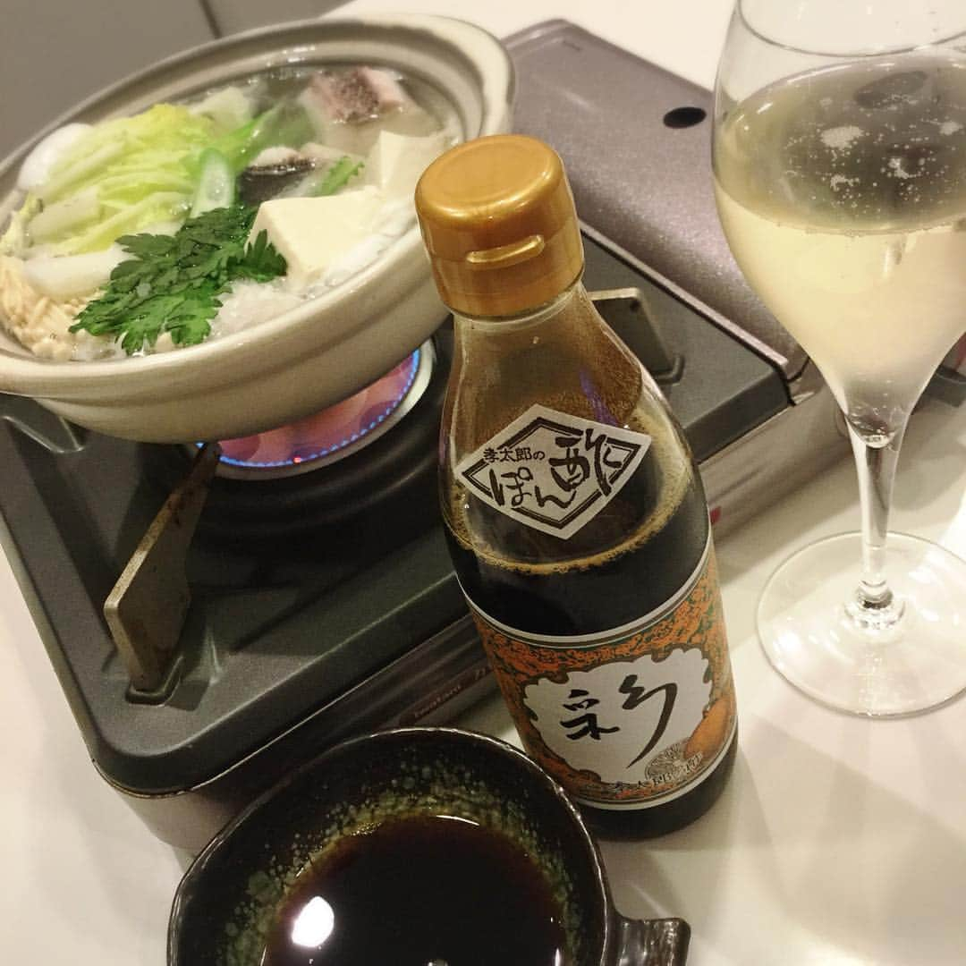 杉本彩さんのインスタグラム写真 - (杉本彩Instagram)「東京の自宅で一人鍋🍲 この日は、一番簡単に鱈と鯛のちり鍋にしました。 ぽん酢は、京都の「孝太郎のぽん酢」❗️ 自分好みのオリジナル配合で作ることもできて、一度作るとその配合は記録され、何度もリピートすることができます😉 今では冬の食卓に欠かせないオリジナルぽん酢です✨  昨夜は、東京に来ている でんじろうのごはんも共通の食材で作りました😃 鱈、鯛、白菜に、人参とカブを加えて、チキンスープを少し加え、魚の出汁とチキンのスープで深い旨みが👍 トロミをつけ、オリーブオイルを少々加えて完成😉  #孝太郎の酢  #京都西陣 #孝太郎のぽん酢 #ワンコの手作りごはん #homemadedogfood  #無農薬野菜」12月16日 16時36分 - sugimoto_aya0719