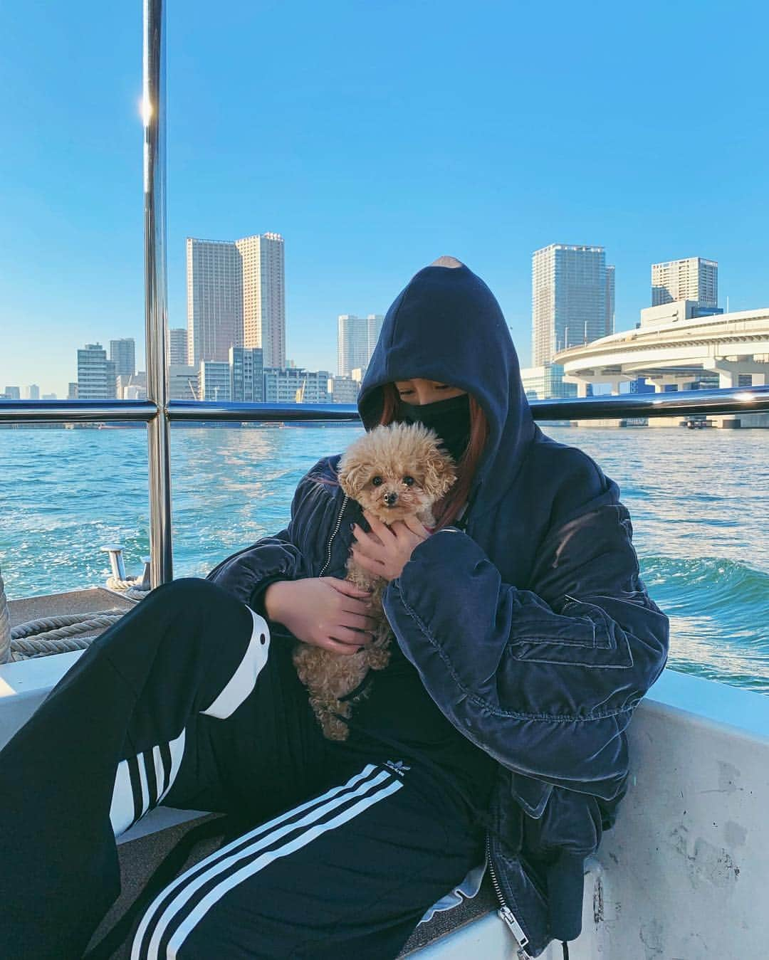 megbabyさんのインスタグラム写真 - (megbabyInstagram)「パブたんとおでかけ🐶🛥💙💙💙 @queen_of_pablo 💙」12月17日 18時07分 - _megbaby_