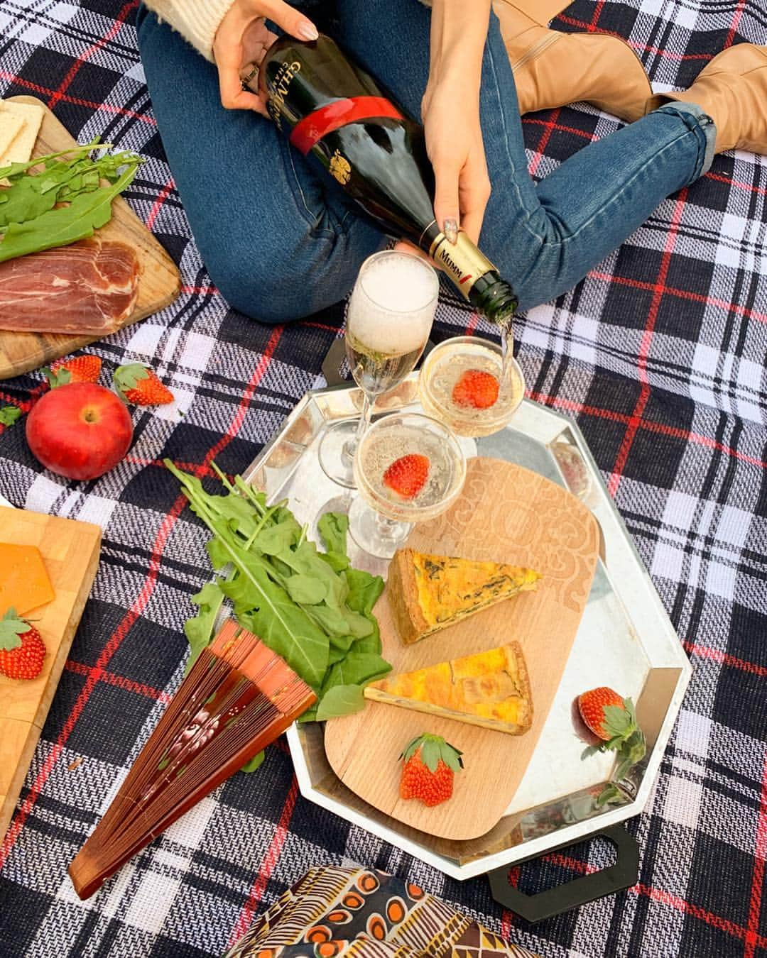 エリーローズさんのインスタグラム写真 - (エリーローズInstagram)「Autumn picnic in the park🍁🍂 秋の紅葉とマムで楽しむ大人のピクニック🍓  Photo by @_jt  #ghmumm #champagne #autumn」12月17日 18時22分 - ellirose