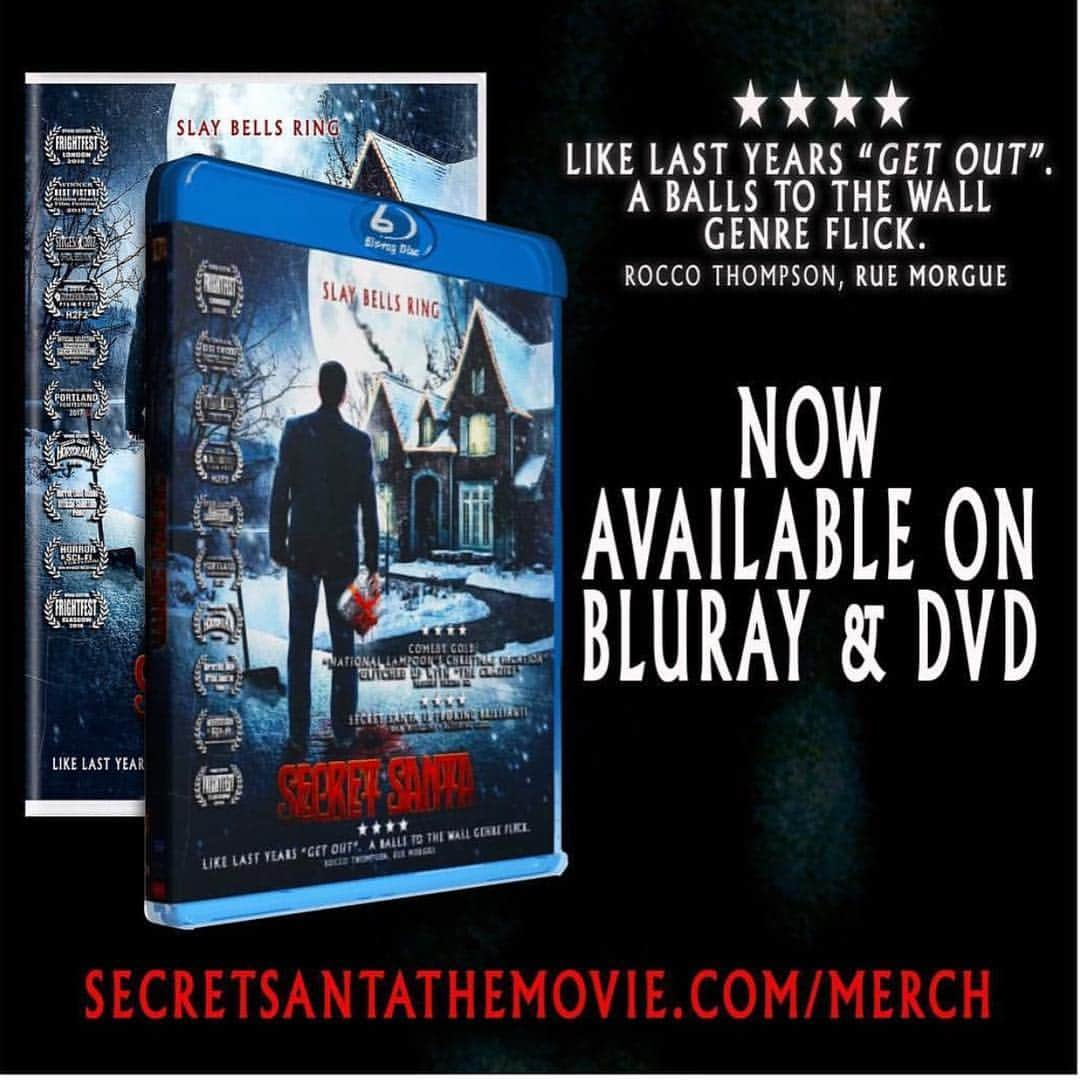 マイケル・レイディのインスタグラム：「Ok folks, this is easily the sickest, most disturbing film I’ve ever been a part of period. It’s Christmas, it’s crazy, it’s family. It’s crazy Christmas family. Pop Horror called it “5 STARS - DISTURBING AND HILARIOUS. I CAN’T RECOMMEND THIS FILM ENOUGH. I’LL BE WATCHING IT EVERY CHRISTMAS SEASON.” Directed by my dearly disturbed friend and wonderful human Adam Marcus. This is officially my strong and enthusiastic warning to you: it’s more twisted than you think. And the best part is...it’s now available here https://www.secretsantathemovie.com/merch/  And on amazon momentarily.  You’ve been warned, enjoy!!」