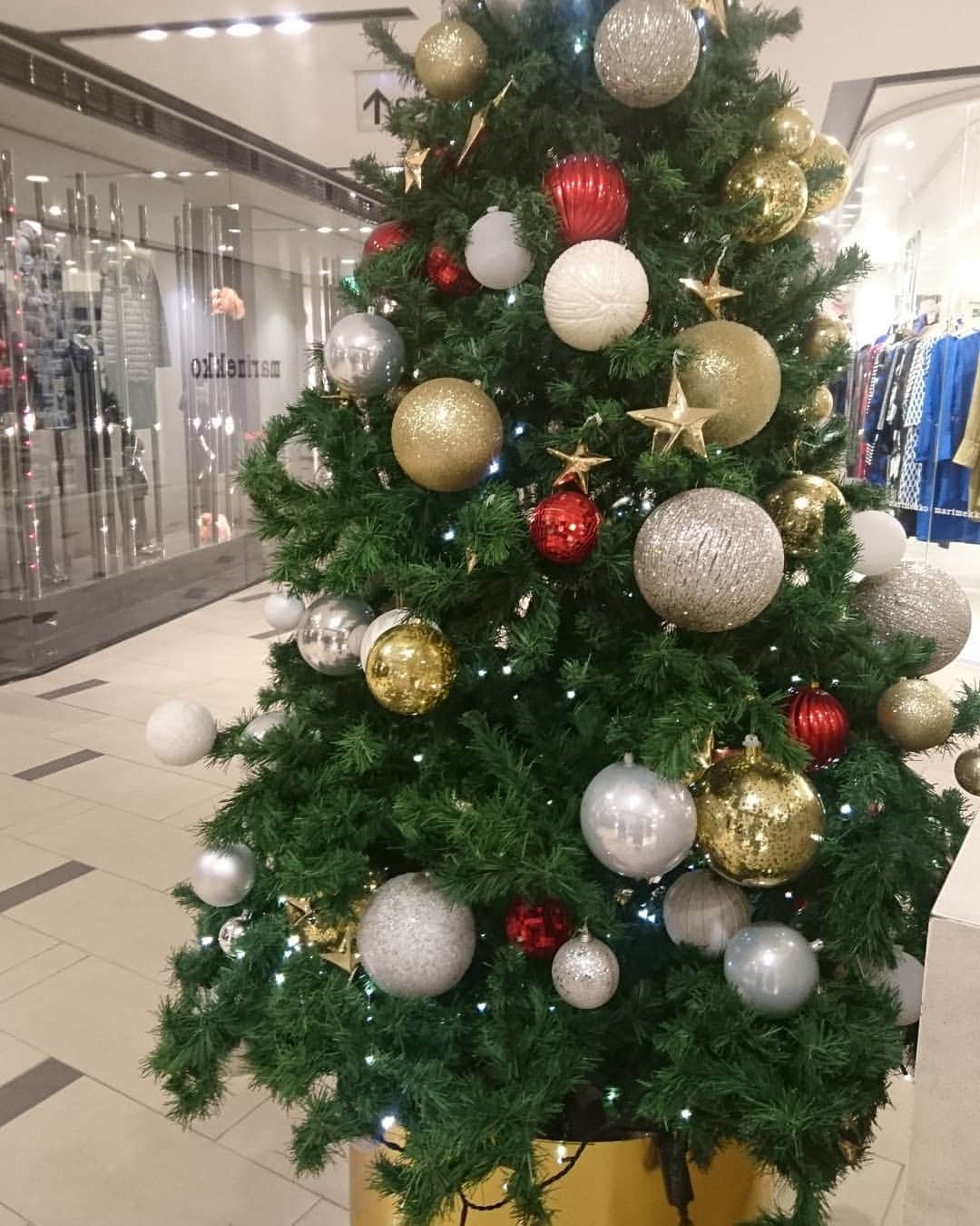 きまぐれなミューズたちのインスタグラム：「もうすぐクリスマス🎵 柏駅周辺のイルミネーションも綺麗です。 #クリスマス #クリスマスツリー #イルミネーション #キラキラ #christmas #2018 #平成最後 #巨大postcard #winter #気まぐれなミューズたち #1790」