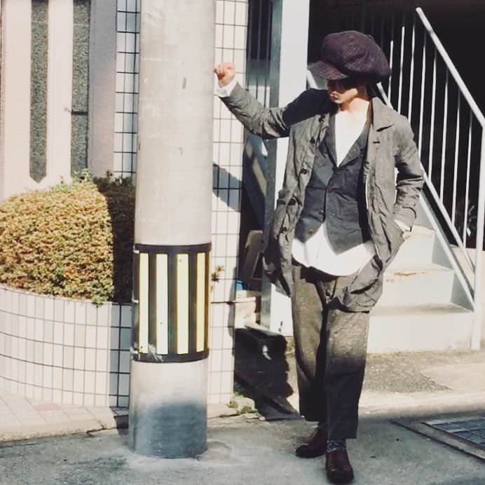 龙のインスタグラム：「天気よ。  #fashion #coodinate #outfit #style #wear #ootd #kotd #instaphoto #instagood #instafashion #mensfashion #menstyle #follow #me #vintage  #今日の服 #时尚 #패션 #ファッション #コーデ #メンズファッション  #artsandscience  #djangoatour  #moto」