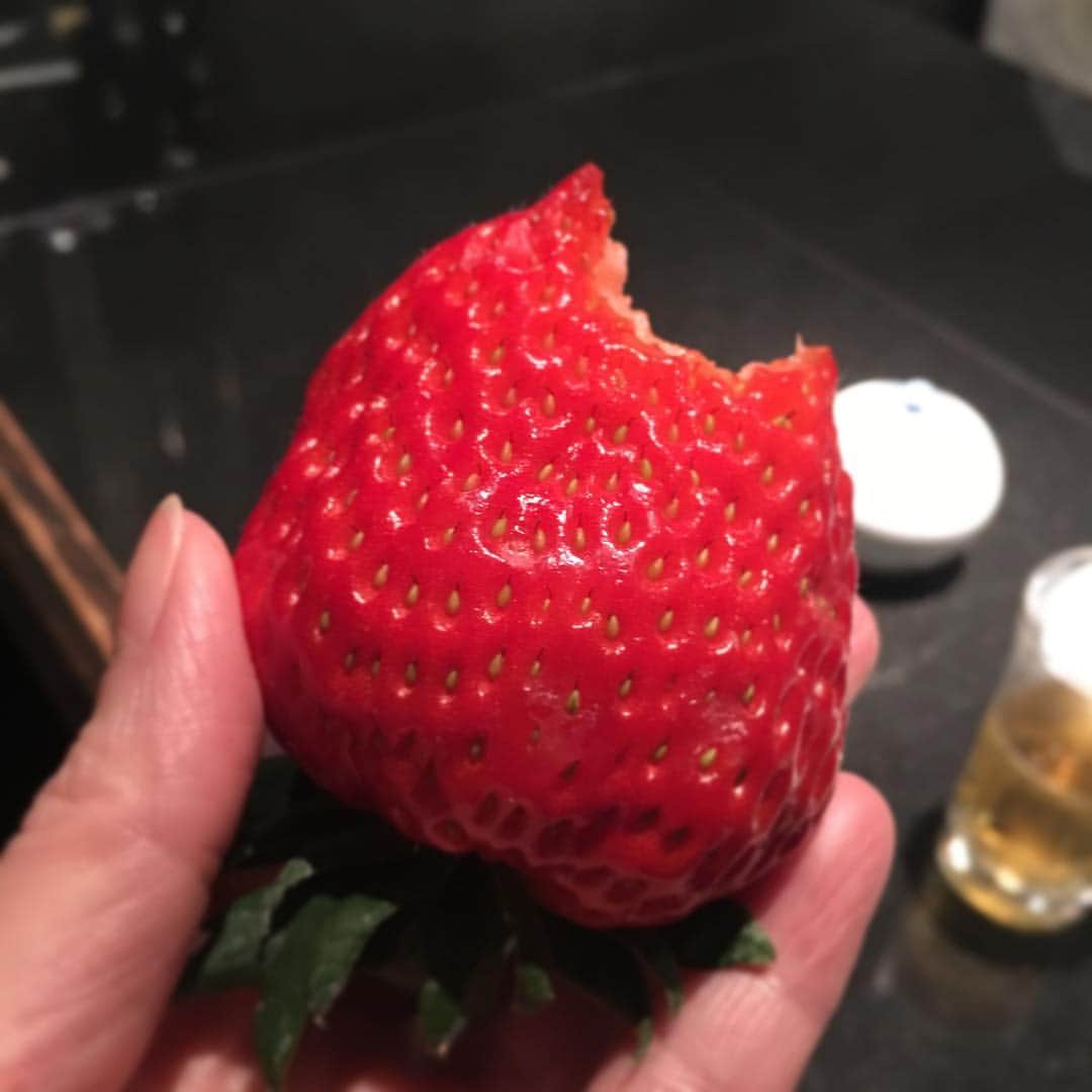 高岡早紀 さんのインスタグラム写真 - (高岡早紀 Instagram)「お疲れさま。 今夜のご褒美 おっきないちご。。 美味しい〜」12月22日 21時08分 - saki_takaoka