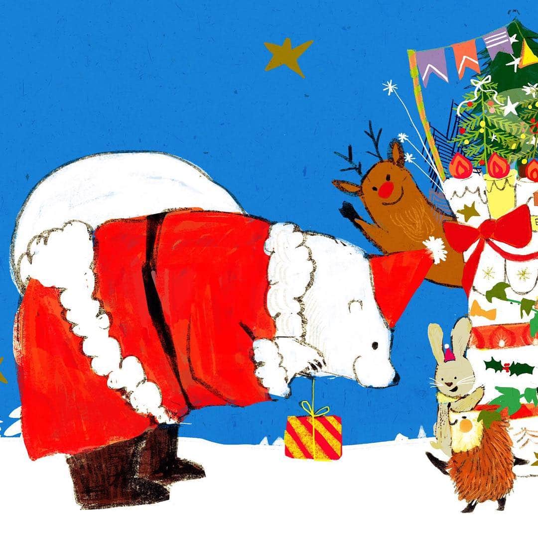 momoroさんのインスタグラム写真 - (momoroInstagram)「‬ ‪#クリスマス‬ ‪#christmas‬ #illustration #momoro#santaclaus#絵本#ももろ#イラスト#サンタ #サンタクロース#bear#くま#クマ#熊#snow#雪#polarbear #しろくま#シロクマ#クリスマスリース #サンタさんまだかな」12月23日 9時47分 - momoro6666
