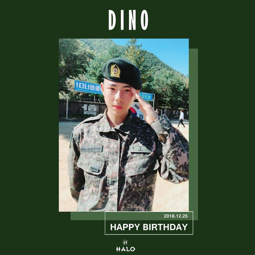 HALOのインスタグラム：「‪❤️💛HAPPY BIRTHDAY DINO 💛❤️‬ ‪  어느덧  2018년도의 크리스마스가 성큼 다가왔네요~! 🎅 크리스마스는 맏형 디노군의 생일이기도 한데요!  디노군의 생일을 맞아 미공개사진을 공개합니다🎉🎊‬ #헤일로 #HALO ‬ ‪#디노 #DINO ‬ ‪#HAPPY_DINO_DAY🎁‬ ‪#MerryChristmas‬ 🤶🏻🎄」